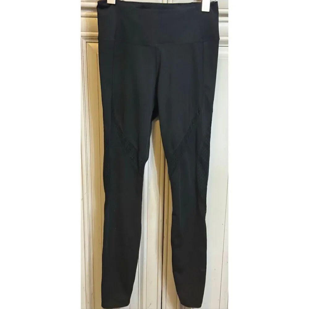 Nike Women's Dri-Fit One Mesh Inset Tight Athletic Leggings Black Size Small